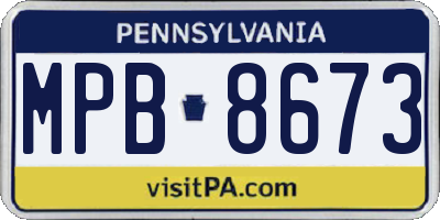 PA license plate MPB8673
