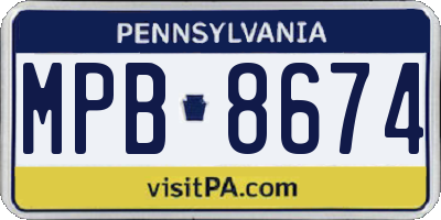 PA license plate MPB8674