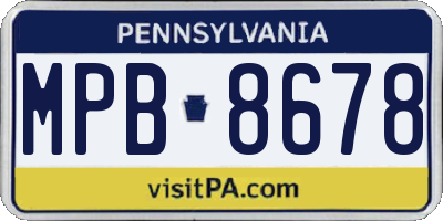 PA license plate MPB8678