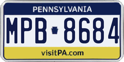 PA license plate MPB8684