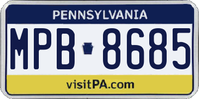 PA license plate MPB8685