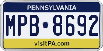 PA license plate MPB8692