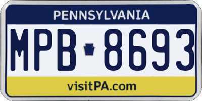 PA license plate MPB8693