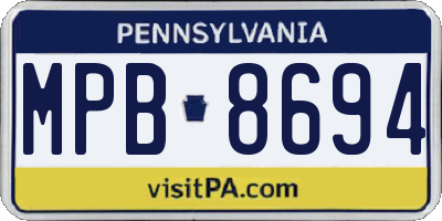 PA license plate MPB8694