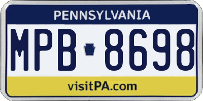 PA license plate MPB8698