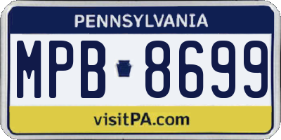 PA license plate MPB8699