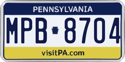 PA license plate MPB8704