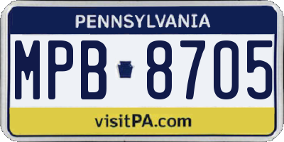 PA license plate MPB8705