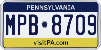 PA license plate MPB8709