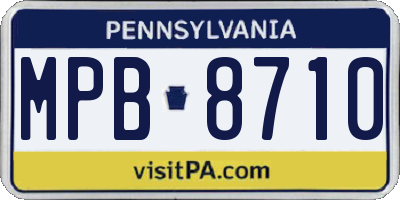 PA license plate MPB8710