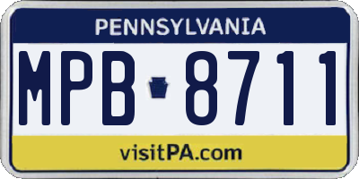 PA license plate MPB8711