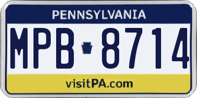 PA license plate MPB8714
