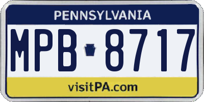 PA license plate MPB8717