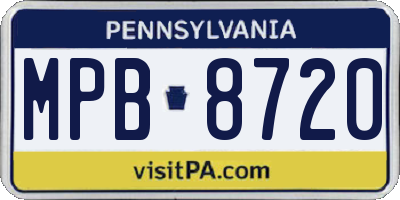 PA license plate MPB8720