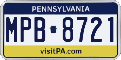 PA license plate MPB8721