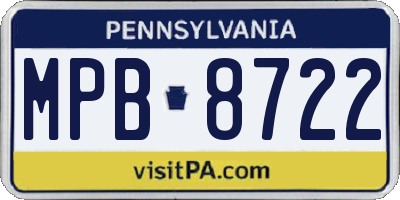 PA license plate MPB8722