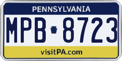 PA license plate MPB8723