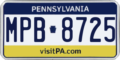 PA license plate MPB8725