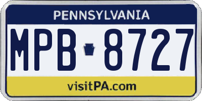 PA license plate MPB8727