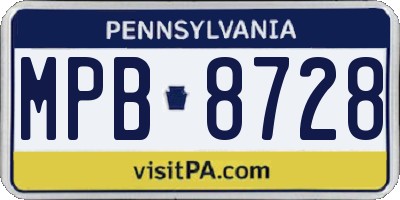 PA license plate MPB8728