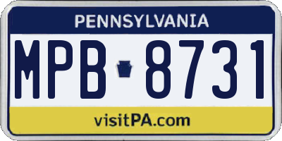 PA license plate MPB8731