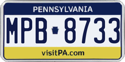 PA license plate MPB8733