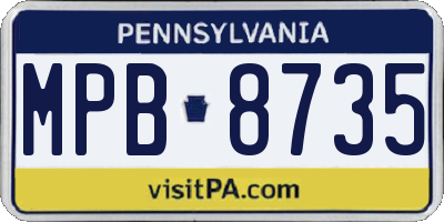 PA license plate MPB8735