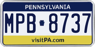 PA license plate MPB8737