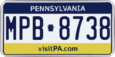PA license plate MPB8738