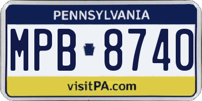 PA license plate MPB8740