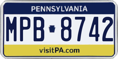 PA license plate MPB8742