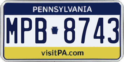 PA license plate MPB8743