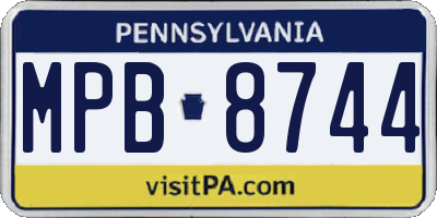 PA license plate MPB8744