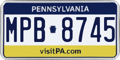 PA license plate MPB8745