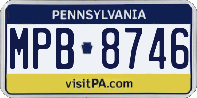 PA license plate MPB8746