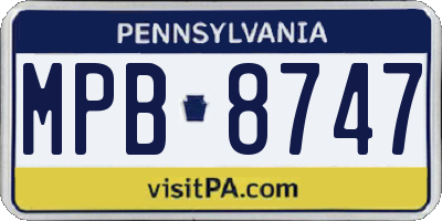 PA license plate MPB8747