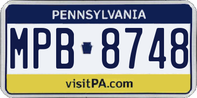 PA license plate MPB8748
