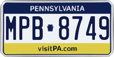 PA license plate MPB8749