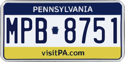 PA license plate MPB8751