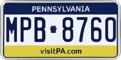 PA license plate MPB8760