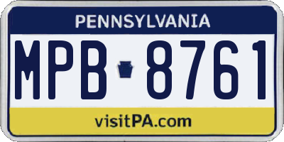 PA license plate MPB8761