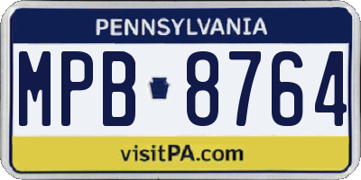 PA license plate MPB8764