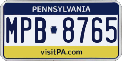 PA license plate MPB8765