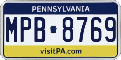 PA license plate MPB8769