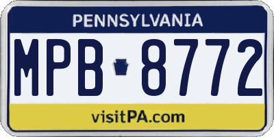 PA license plate MPB8772