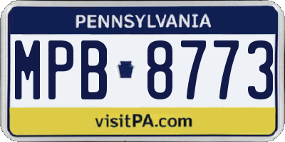 PA license plate MPB8773