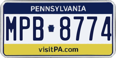 PA license plate MPB8774