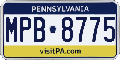 PA license plate MPB8775