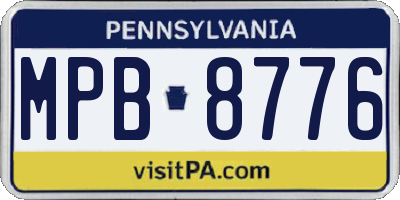 PA license plate MPB8776