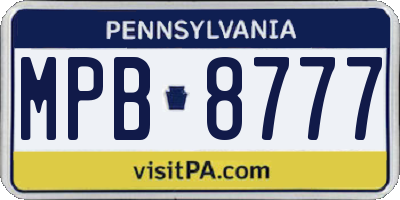 PA license plate MPB8777